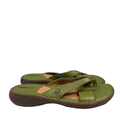Born Women's Green Leather Open Toe Low Wedge Sandals - 8/39
