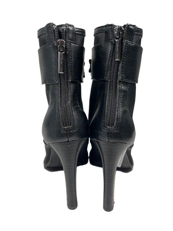 Karl Lagerfeld Women's Black Paris Blayze Peep Toe Mesh Bootie High Heels - 6.5 image 4