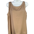Chico's Women's Tan Lace Trim Sleeveless Tank Top - 3 Petite/US XL Petite