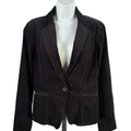 Calvin Klein Women's Black One Button Corduroy Blazer Jacket - S
