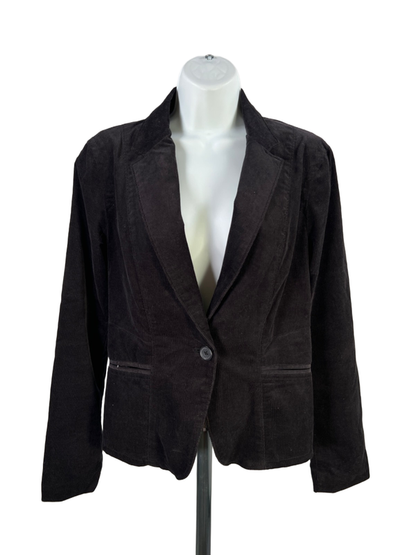 Calvin Klein Women's Black One Button Corduroy Blazer Jacket - S