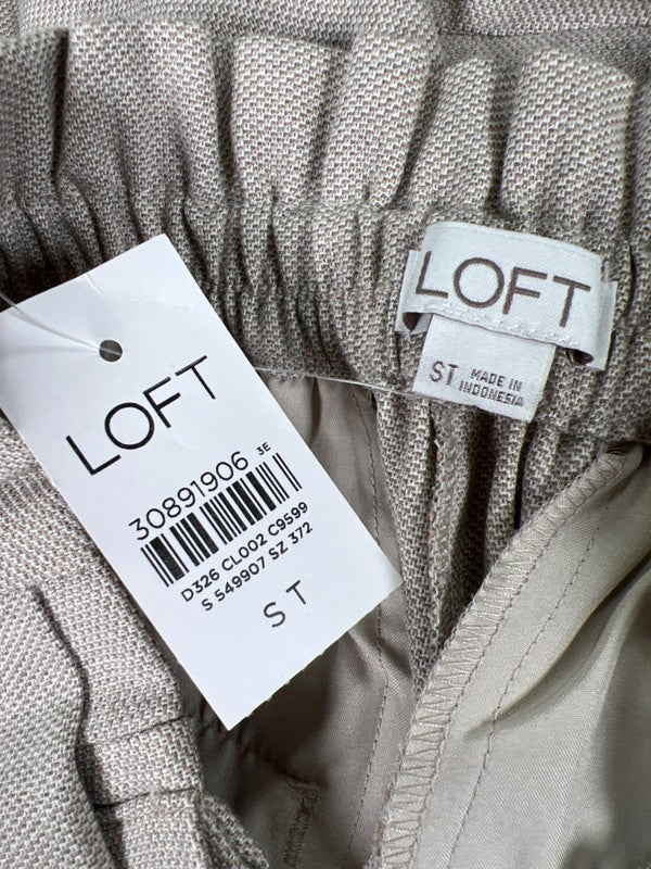 NEW LOFT Women’s Beige Paperbag Stretch Waist Dress Pants - S Tall image 3