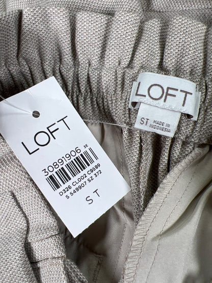 NEW LOFT Women’s Beige Paperbag Stretch Waist Dress Pants - S Tall image 3
