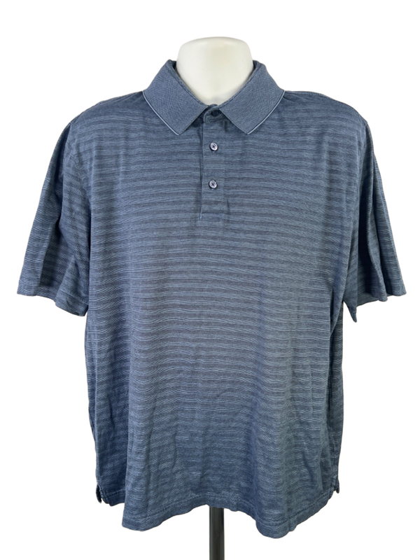 Jos A Bank Men's Blue Traveler Traditional Fit Short Sleeve Polo Shirt - L