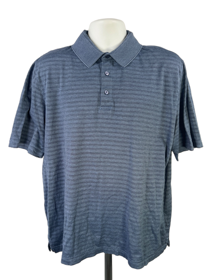 Jos A Bank Men's Blue Traveler Traditional Fit Short Sleeve Polo Shirt - L