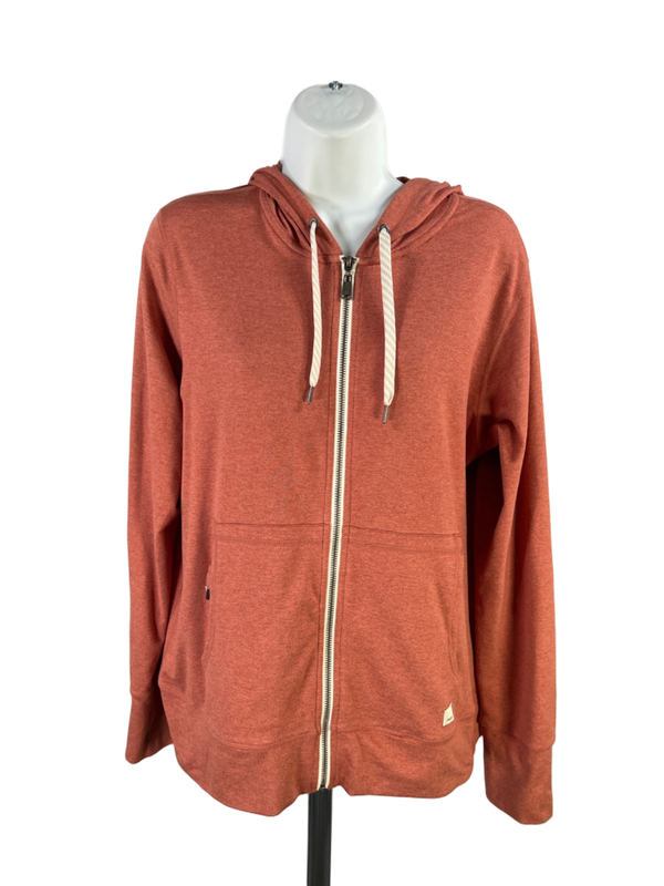 Vuori Women's Orange Halo Performance Full Zip Sweatshirt - L