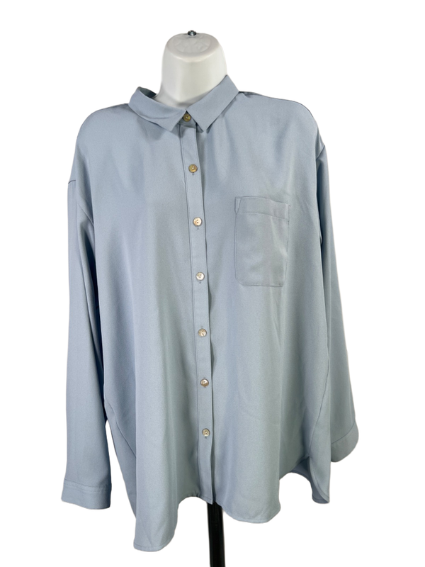J.Jill Women's Blue Long Sleeve Button Up Blouse - L