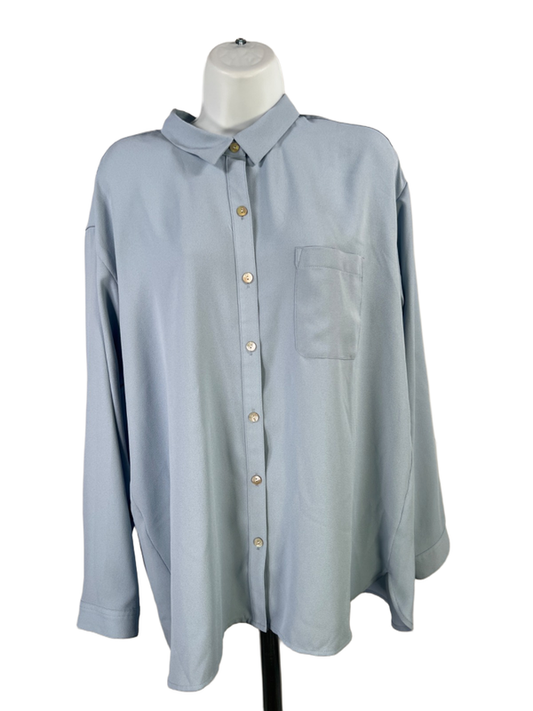 J.Jill Women's Blue Long Sleeve Button Up Blouse - L