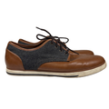 Aldo Men's Brown/Gray Leather Saddle Shoe Lace Up Oxford Sneakers - 13