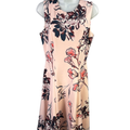 Ivanka Trump Women's Pink Floral Sleeveless Midi A-Line Dress - 6