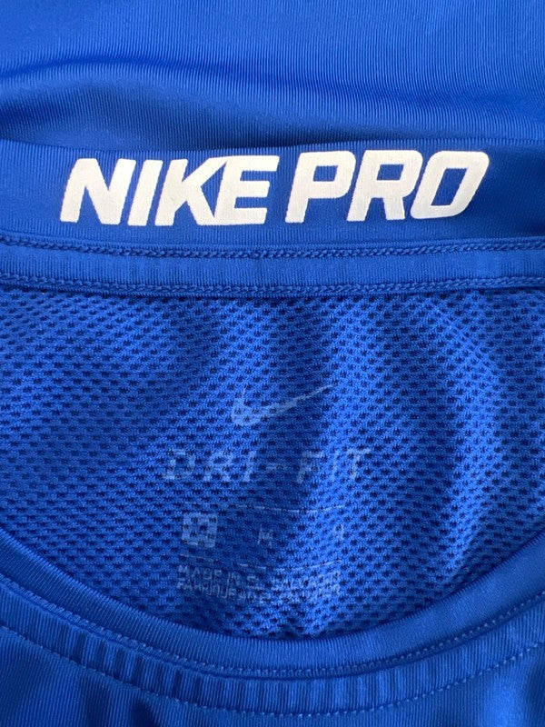 Nike Pro Men's Blue Long Sleeve Mesh Accent Athletic Shirt - M image 3