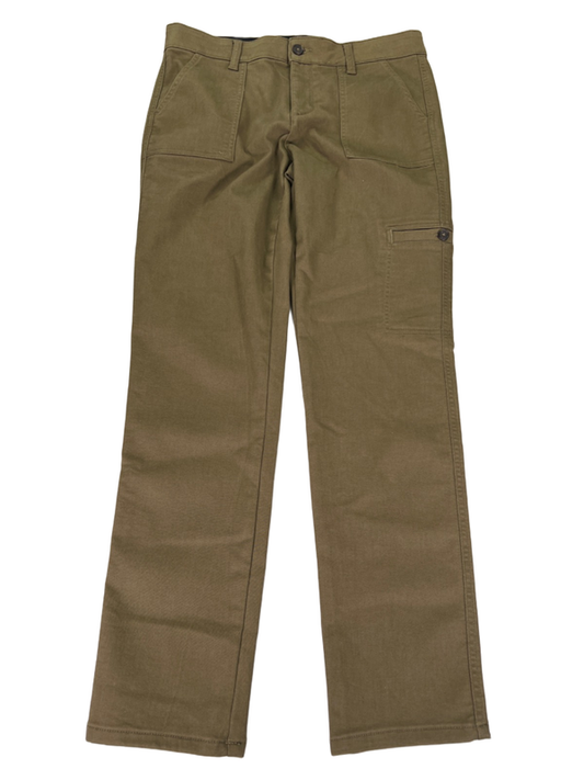 Liz Claiborne Women's Green Straight Leg Cargo Stretch Mid Rise Pants - 8