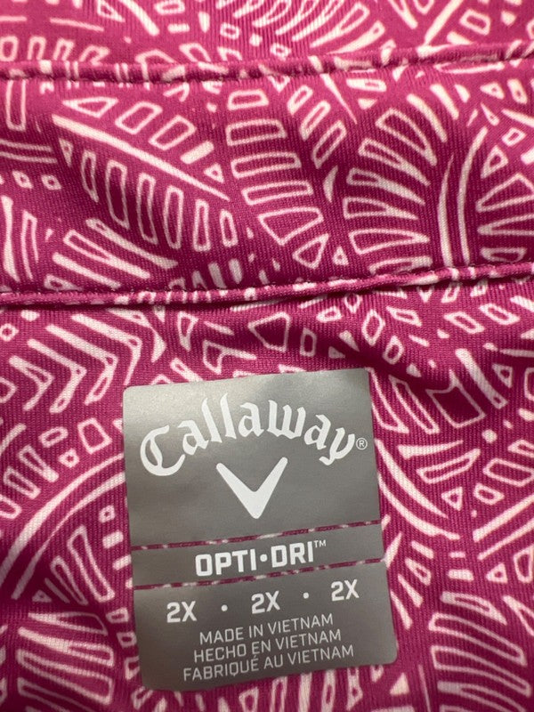 Callaway Men's Pink/Purple Opti-Dri Short Sleeve Golf Polo Shirt - 2X image 3