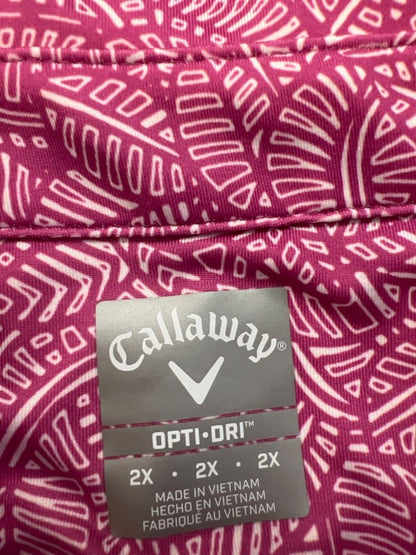 Callaway Men's Pink/Purple Opti-Dri Short Sleeve Golf Polo Shirt - 2X image 3