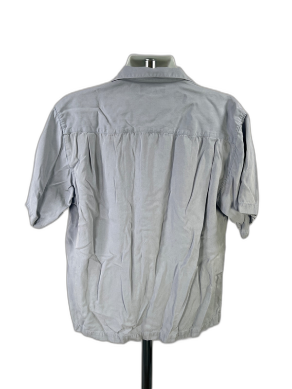 Tommy Bahama Men's Light Blue Silk Button Up Short Sleeve Shirt - XL image 2