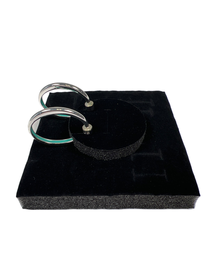 Jenny Bird Women's Silver Tone/Blue Hoop Earrings image 3