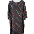 Apt 9 Women's Black Geometric Lace Detail 3/4 Sleeve Midi Dress - XL