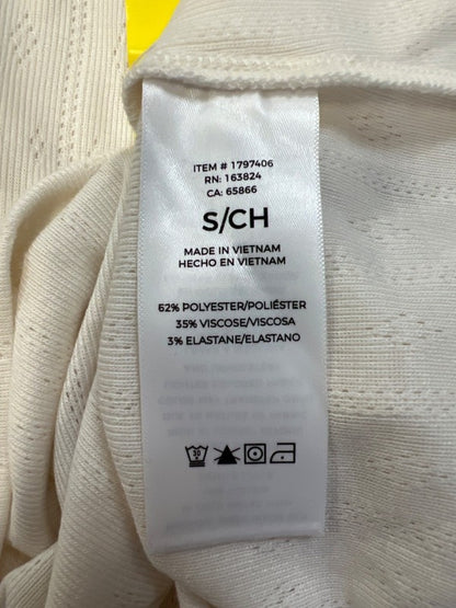 Well Worn Women's White Pointelle Crewneck Long Sleeve Shirt - S image 4