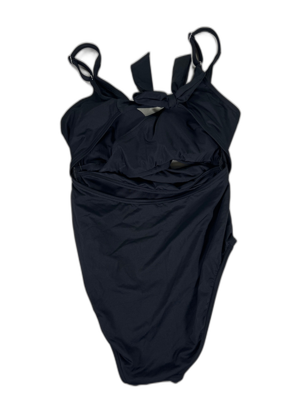 Lands' End Women's Black Monokini Wrap High Leg One Piece Swimsuit - 8 image 2