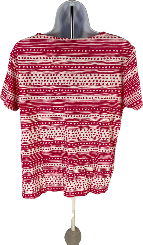 Chico’s Women’s Pink/White Short Sleeve T-Shirt - 1/US M image 2