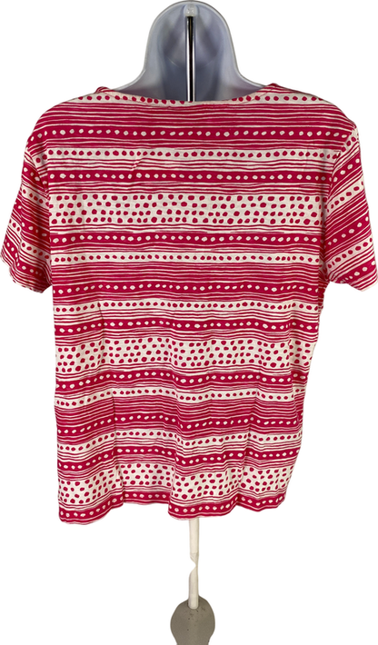 Chico’s Women’s Pink/White Short Sleeve T-Shirt - 1/US M image 2