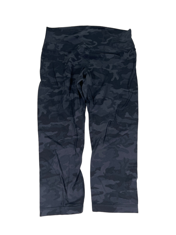 Lululemon Women's Black Camoflauge Align Pull On High Rise Cropped Leggings - 12