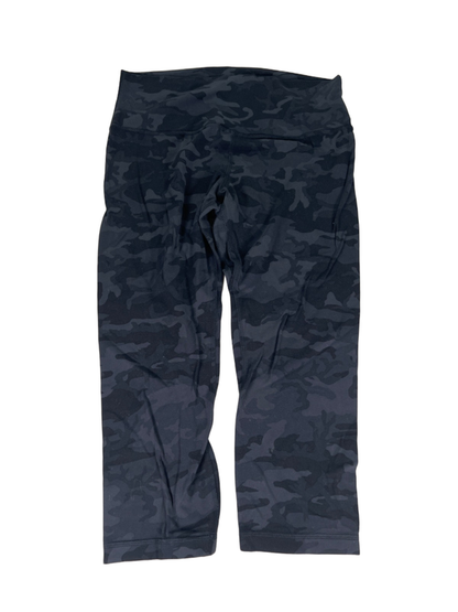 Lululemon Women's Black Camoflauge Align Pull On High Rise Cropped Leggings - 12