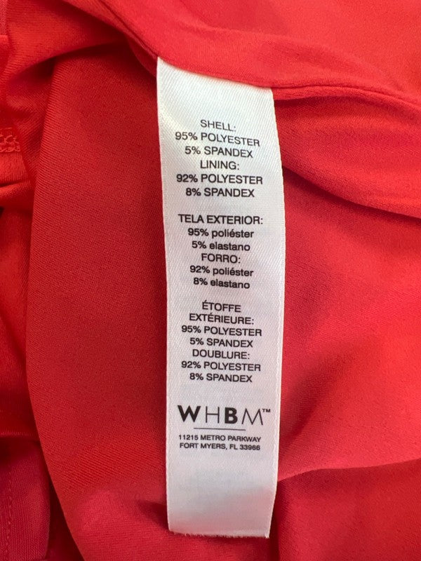 White House Black Market Women's Red/Coral Lace Up Sleeveless Blouse - L image 4