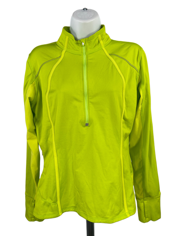 Athleta Women's Green Plush Tech Half Zip 3.0 Long Sleeve Athletic Jacket - M