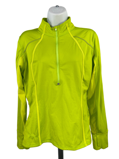 Athleta Women's Green Plush Tech Half Zip 3.0 Long Sleeve Athletic Jacket - M