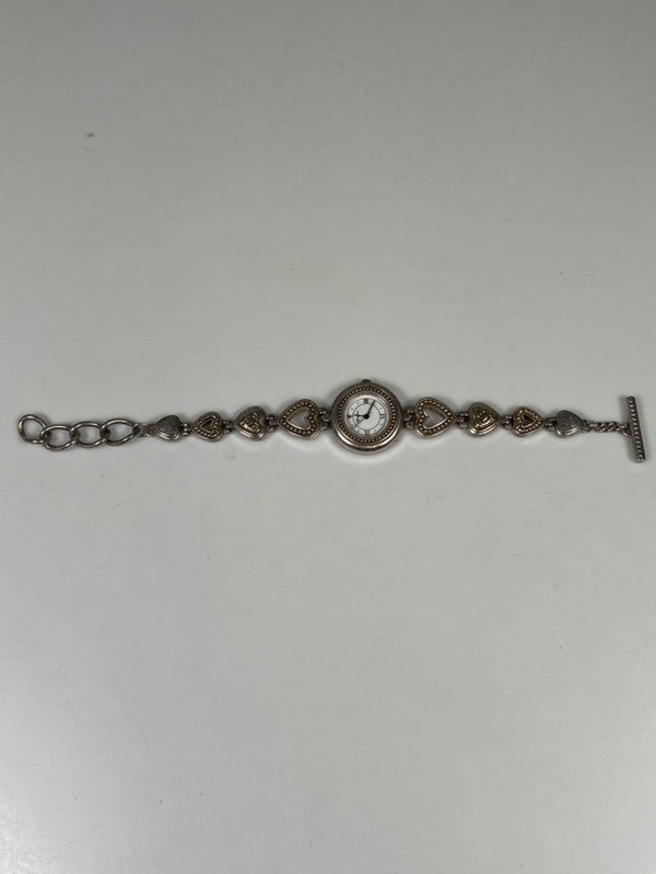 Brighton Women's Silver Two-Tone Heart Link Genoa Toggle Clasp Working Watch image 5