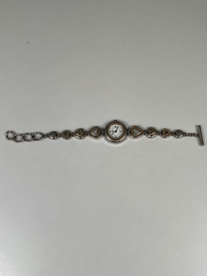 Brighton Women's Silver Two-Tone Heart Link Genoa Toggle Clasp Working Watch image 5