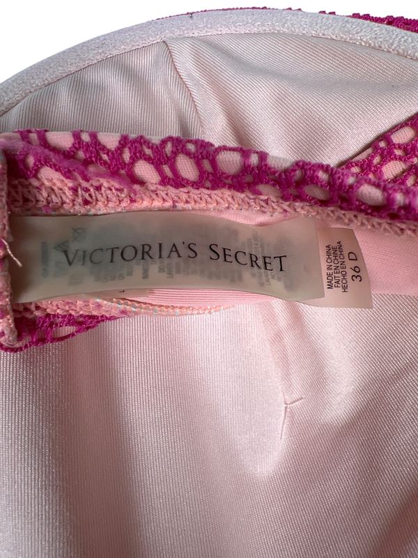 Victoria's Secret Women's Pink Halter Tie/Strapless Bikini Swim Top - 36D image 3