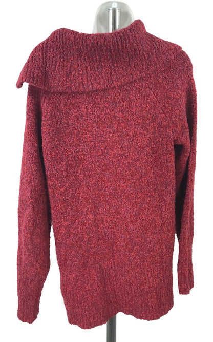 White House Black Market Women’s Red 1/4 Zip Pullover Tunic Sweater - M image 3