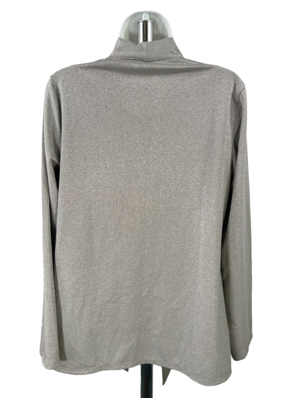Chico's Women's Gray Additions Metallic Sleeveless Shirt And Cardigan - 1/US M image 2