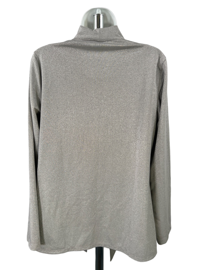 Chico's Women's Gray Additions Metallic Sleeveless Shirt And Cardigan - 1/US M image 2