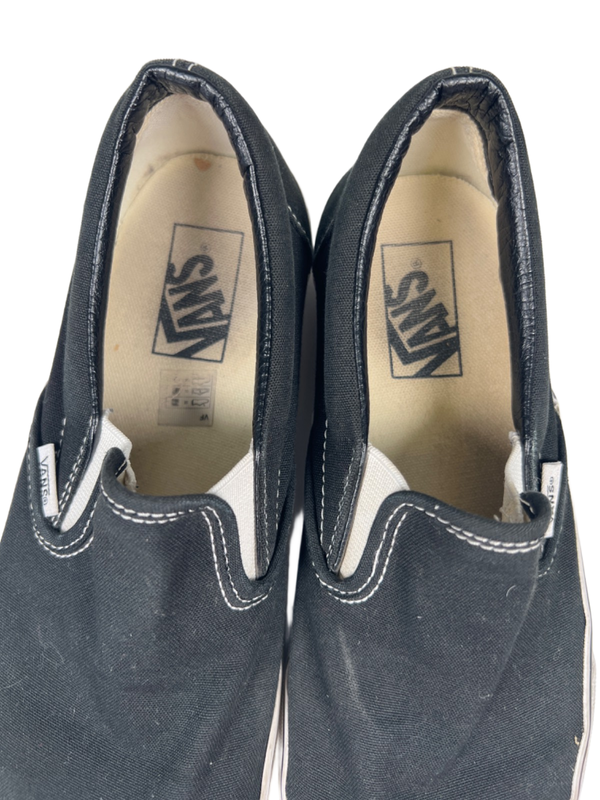 Vans Women's Black/White Classic Slip On Skating Shoes - 8.5 image 3