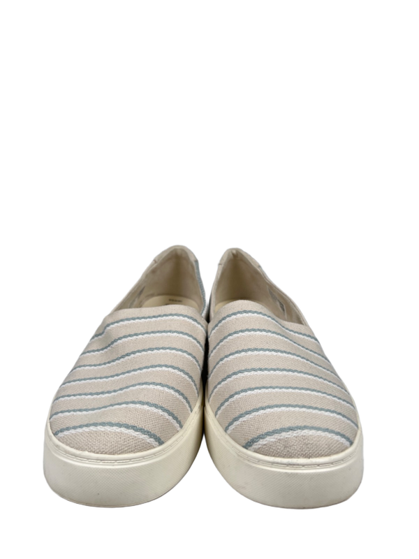 Toms Women's Ivory/Blue Striped Kameron Slip On Sneakers - 8.5 image 2