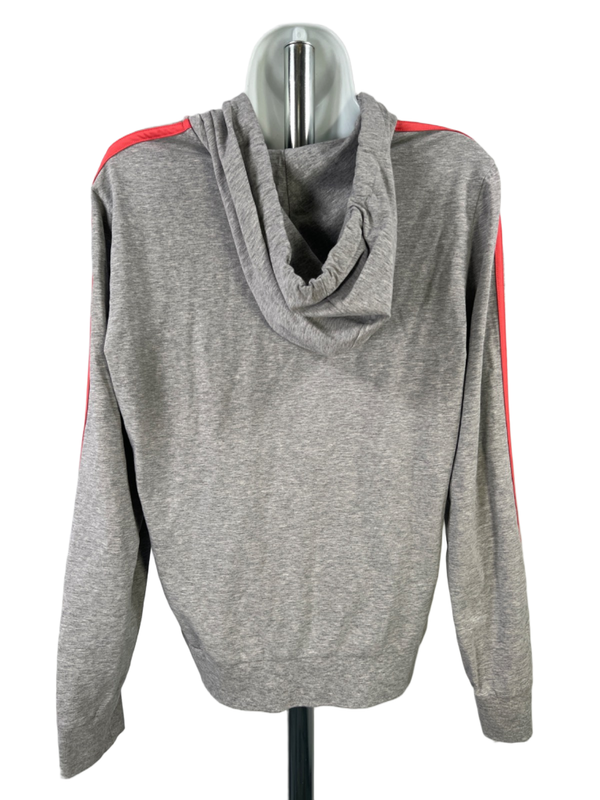 adidas Women's Gray/Pink Long Sleeve Full Zip Thin Knit Sweatshirt - L image 2