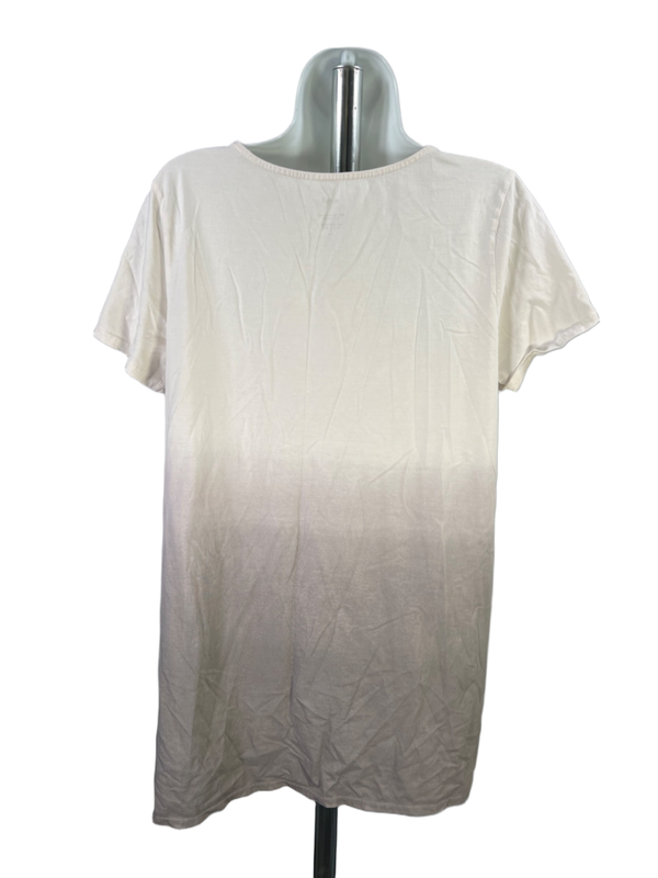 Pure J Jill Women's White/Gray Gradient Elliptical Short Sleeve Shirt - L Tall image 2