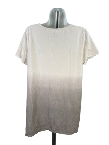 Pure J Jill Women's White/Gray Gradient Elliptical Short Sleeve Shirt - L Tall image 2