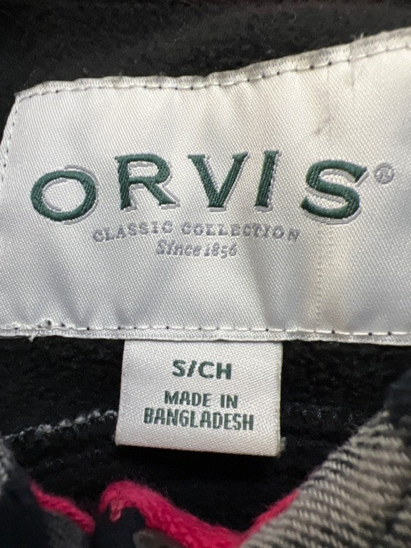 Orvis Women's Black Plaid Fleece Lined Snap Button Flannel Shirt Jacket - S image 3