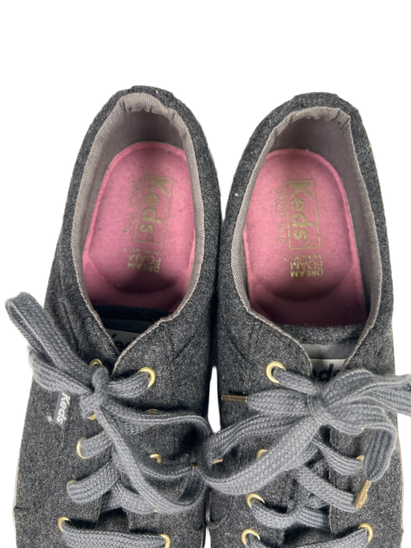 Keds Women's Gray Center Slub Oxford Lace Up Sneakers - 7 image 3