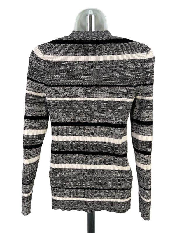 Banana Republic Women's Black/White Long Sleeve Skinny Ribbed Sweater - S image 2