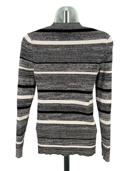 Banana Republic Women's Black/White Long Sleeve Skinny Ribbed Sweater - S image 2