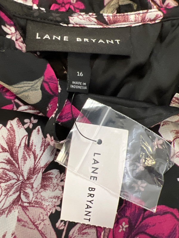 Lane Bryant Women's Black/Purple Floral Sleeveless Midi Dress - 16 image 3