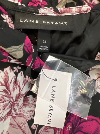 Lane Bryant Women's Black/Purple Floral Sleeveless Midi Dress - 16 image 3