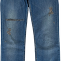 Hudson Women’s Medium Wash Distressed Bacara Crop Straight Cuffed Jeans - 29