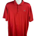 Under Armour Men's Red Heatgear Loose Short Sleeve Golf Polo Shirt - 2XL