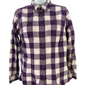 Duluth Trading Women's Purple/White Plaid Button Up Flannel Shirt - XS